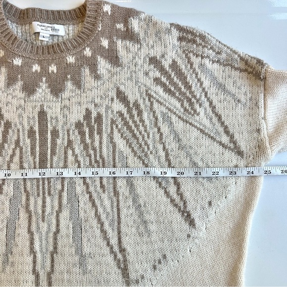 Adam Lippes Collective Fair Isle Wool Blend Crew Neck Sweater Cream Brown Large - Picture 7 of 10